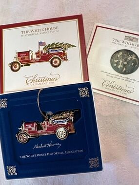 White House Historical Christmas Ornament 2016 Herbert Hoover Fire Engine